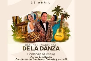 La alcaldía de Circasia conmemora hoy, 29 de abril el Día Internacional de la Danza con homenaje al bambuco