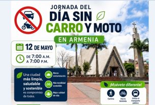 Hoy, 12 de mayo será el día sin carro y sin moto en armenia