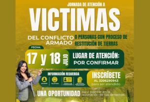 En el municipio de Córdoba se realizará una jornada de atención para víctimas del conflicto y personas con procesos de restitución de tierras