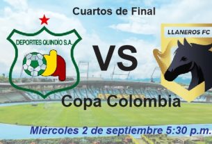 En el estadio Centenario se definirá el clasificado por los cuartos de final entre Deportes Quindío y Llaneros en la Copa Colombia